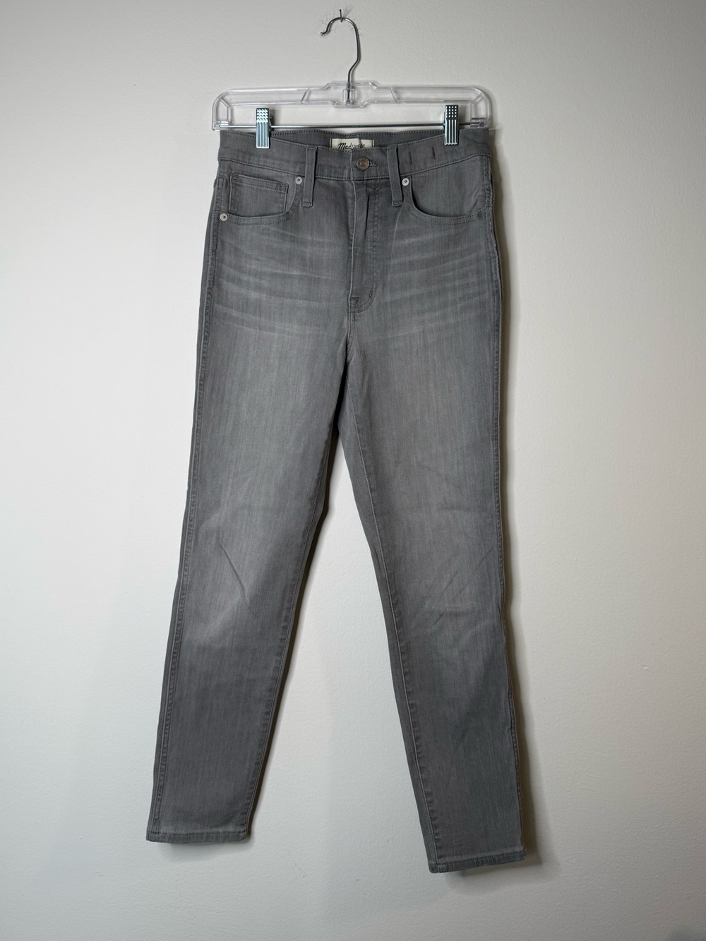 Light gray 10” High-rise Crop Madewell Skinny jeans